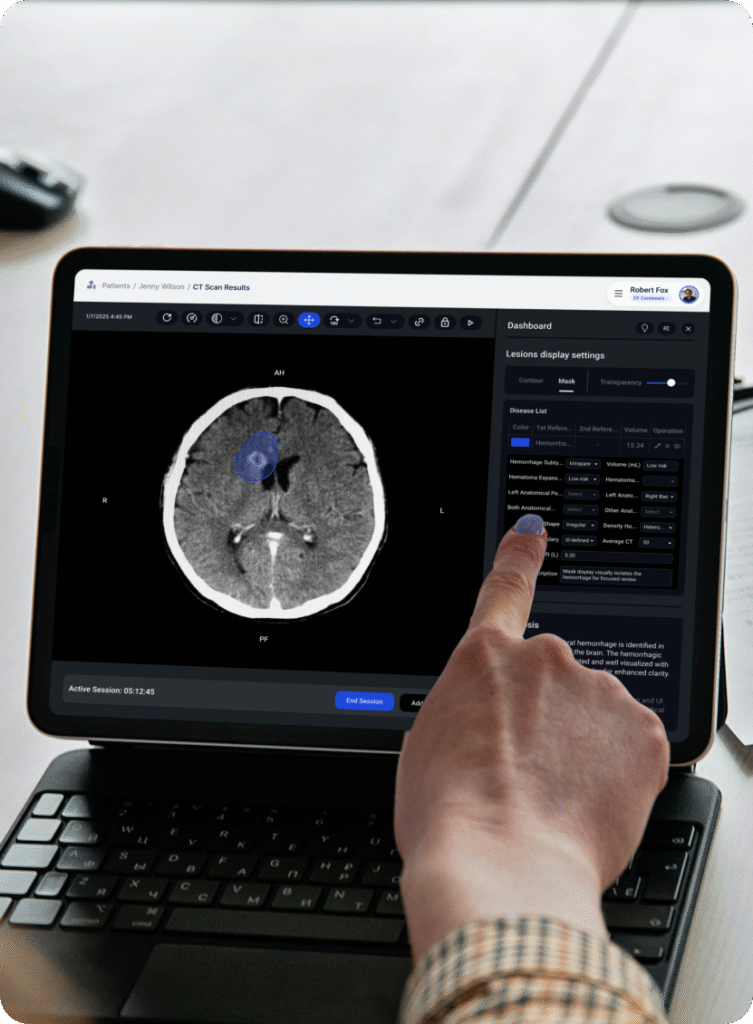 IoT healthcare dashboard interface